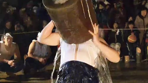 Manly Men Get Wet at Usukaburi Festival in Fukuoka