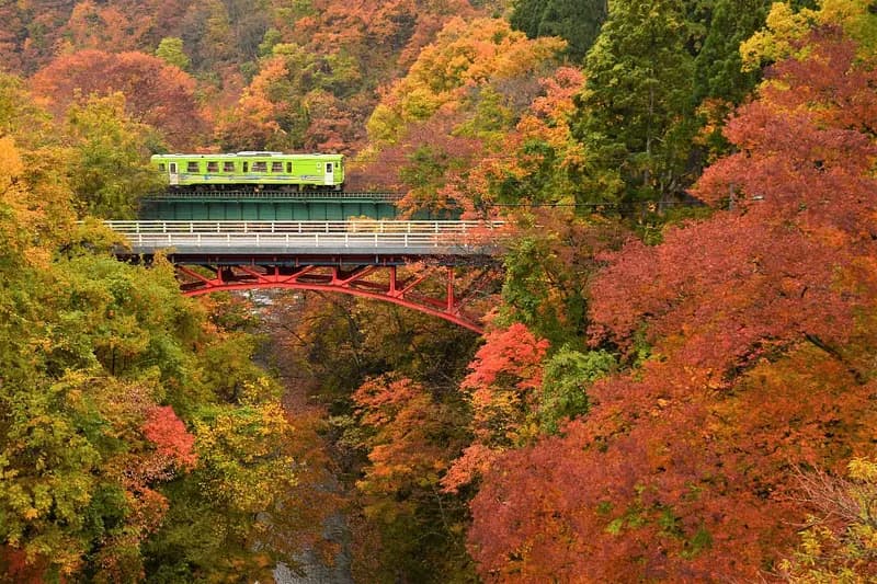 Akita Nairiku Jukan Tetsudo Railway / Omatagawa Kyoryo Bridge