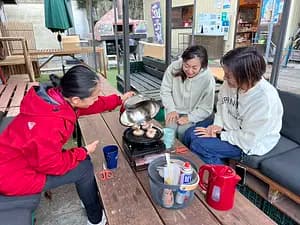 Because we are farmers! Shiitake mushroom harvesting experience and excellent shiitake mushroom dishes BBQ style!