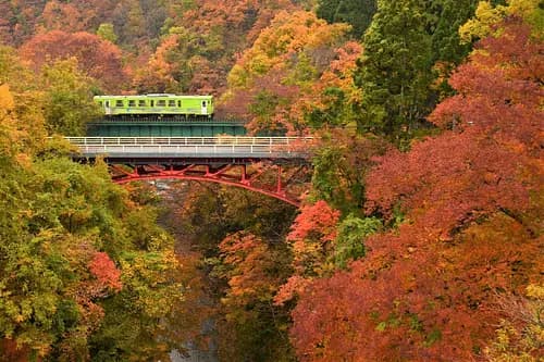 Akita Nairiku Jukan Tetsudo Railway / Omatagawa Kyoryo Bridge