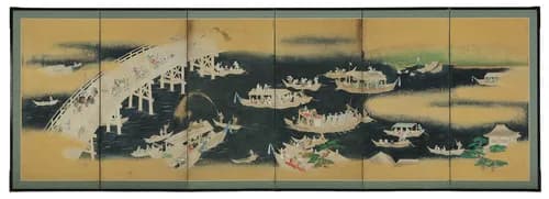 Japanese Art Series 11 : Fireworks in Ryogoku by Unknown